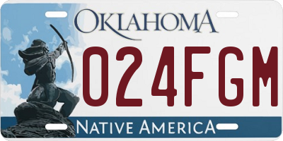 OK license plate 024FGM