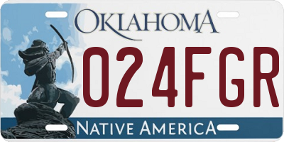 OK license plate 024FGR