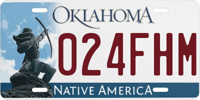 OK license plate 024FHM