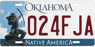 OK license plate 024FJA