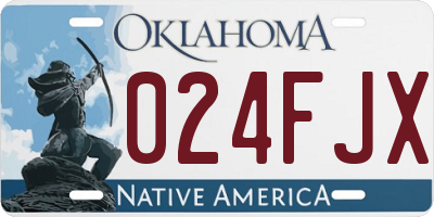OK license plate 024FJX