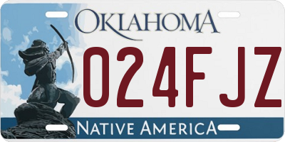 OK license plate 024FJZ