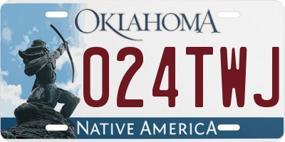 OK license plate 024TWJ