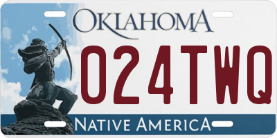 OK license plate 024TWQ