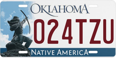 OK license plate 024TZU
