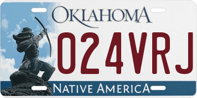OK license plate 024VRJ