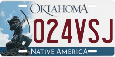 OK license plate 024VSJ