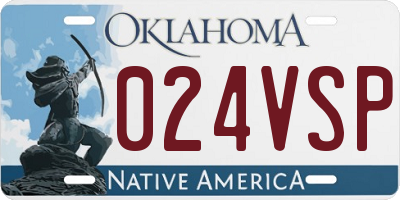 OK license plate 024VSP