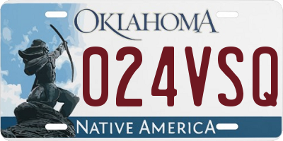 OK license plate 024VSQ