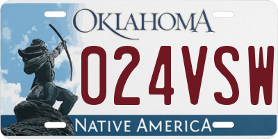 OK license plate 024VSW