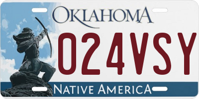OK license plate 024VSY
