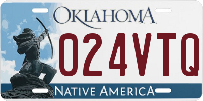 OK license plate 024VTQ