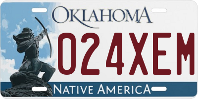 OK license plate 024XEM