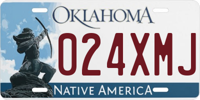 OK license plate 024XMJ