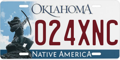 OK license plate 024XNC