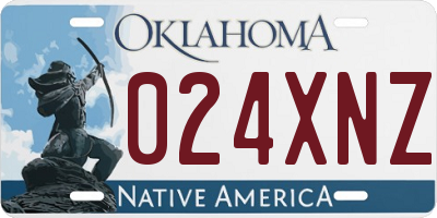 OK license plate 024XNZ