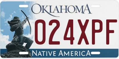 OK license plate 024XPF