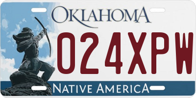 OK license plate 024XPW