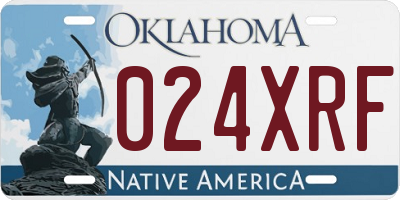 OK license plate 024XRF