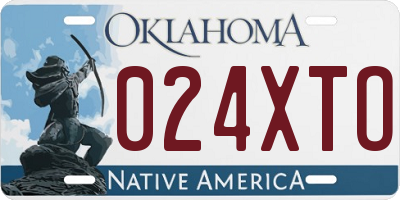 OK license plate 024XTO