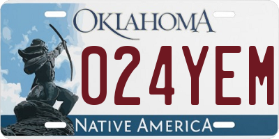 OK license plate 024YEM