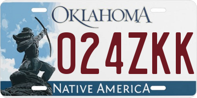 OK license plate 024ZKK
