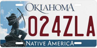 OK license plate 024ZLA