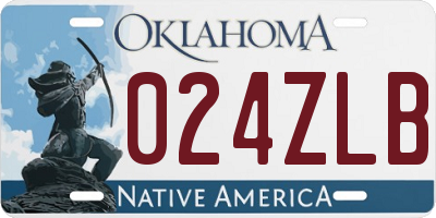 OK license plate 024ZLB