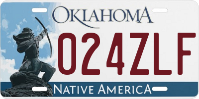 OK license plate 024ZLF