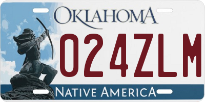 OK license plate 024ZLM