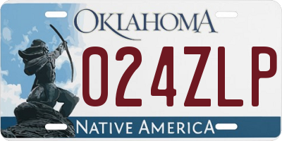 OK license plate 024ZLP