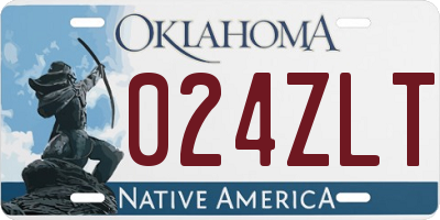 OK license plate 024ZLT