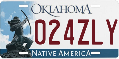 OK license plate 024ZLY