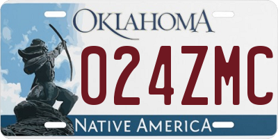 OK license plate 024ZMC