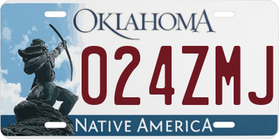 OK license plate 024ZMJ
