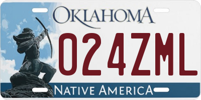 OK license plate 024ZML