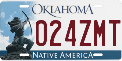 OK license plate 024ZMT