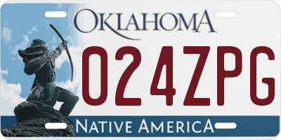 OK license plate 024ZPG