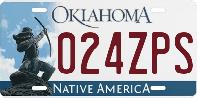 OK license plate 024ZPS
