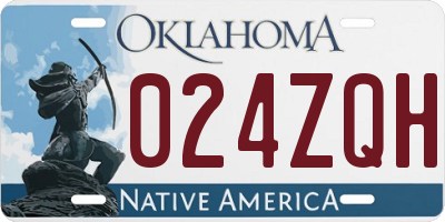 OK license plate 024ZQH