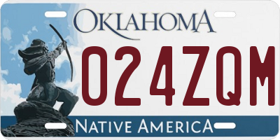 OK license plate 024ZQM