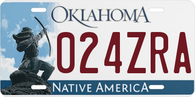 OK license plate 024ZRA