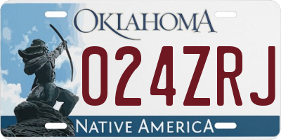 OK license plate 024ZRJ
