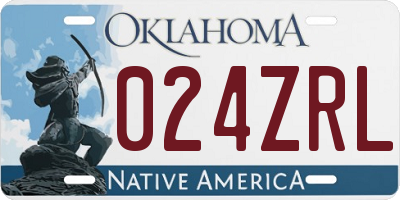 OK license plate 024ZRL