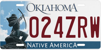 OK license plate 024ZRW