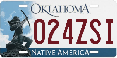 OK license plate 024ZSI