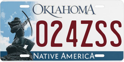 OK license plate 024ZSS