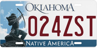 OK license plate 024ZST