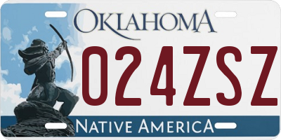 OK license plate 024ZSZ