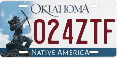 OK license plate 024ZTF